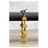Sterling Silver and Amber Bead Bracelet