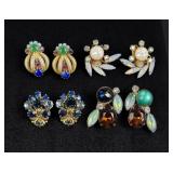 Collection of Rhinestone Costume Jewelry Earrings