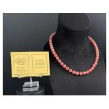 H Stern Rhodochrosite Ball Necklace