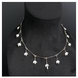 Art Nouveau Sterling Silver Pearl Necklace