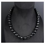 Trifari Costume Jewelry Black Bead Necklace