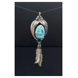 Yellowhorse Navajo Sterling Turquoise Pendant