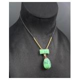 Chinese Carved Peking Glass Necklace