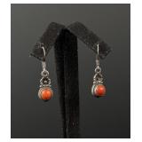Sterling Silver Coral Floral Earrings