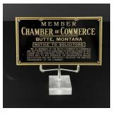 Butte Montana Chamber of Commerce Plaque