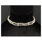 Swarovski Double Strand Faux Pearl Choker