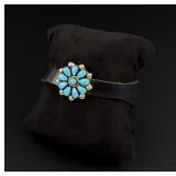 Zuni Indian Sterling Silver Bracelet Concho