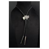 Thomas Charley Navajo Sterling Buffalo Bolo Tie