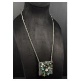 Beaded Floral Necklace Bag Pouch