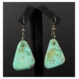 Sterling Silver Turquoise Slab Earrings