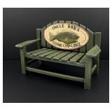 Uncle Bobs Fishing Camp Miniature Green Bench