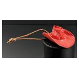 Red Leather Cowboy Hat Christmas Ornament