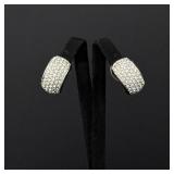 Christina Dior Pave Crystal Half Hoop Earrings