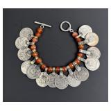 Afghan Kuchi Glass Bead Coin Bracelet