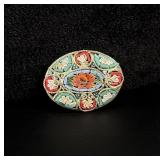 Micro Mosaic Italian Floral Brooch
