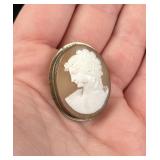 Victorian Shell Cameo Brooch
