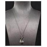 Taxco Mexico Sterling Silver Music Note Necklace