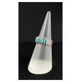 Zuni Sterling Silver Petit Point Turquoise Ring