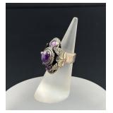 Taxco Mexico Sterling Amethyst Poison Ring