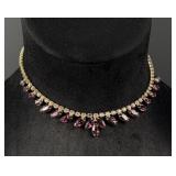 Rhinestone Drop Costume Jewelry Choker Necklace