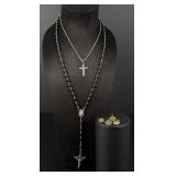Catholic Beaded Rosary and Icons