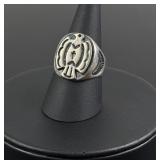 Old Pawn Navajo Sterling Silver Thunderbird Ring
