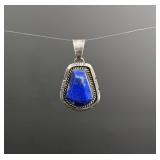 Elmer Kee Navajo Sterling Silver Lapis Pendant