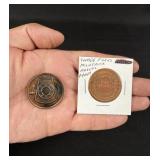 Pair of Masonic Chapter Penny Tokens