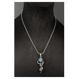 Sterling Silver Blue Topaz Necklace