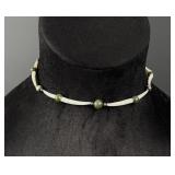 Sterling Silver Ivory Jade Choker Necklace