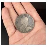 1727 French Silver 1 Ecu Coin