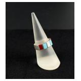 Zuni Sterling Silver Inlaid Ring