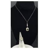 Art Deco Sterling Silver Paste Jewelry Suite