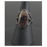 Navajo Sterling Silver Moss Agate Ring