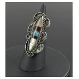 Zuni Sterling Silver Inlay Ring