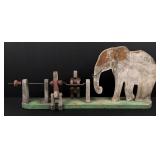 Folk Art Elephant and Chinamen Whirligig