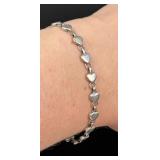 Tiffany and Co Sterling Puff Heart Bracelet