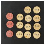 Antique Montana Saloon Clay Poker Chips