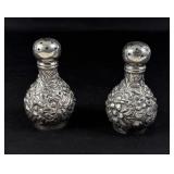 Sterling Silver Repousse Salt and Pepper Shakers