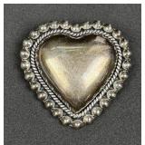 Taxco Mexico Sterling Silver Heart Brooch