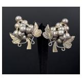 Taxco Mexico Sterling Silver Grape Earrings