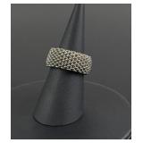 Tiffany & Co Sterling Silver Somerset Mesh Ring