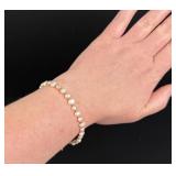 Luxe Sterling Silver Cultured Pearl Bracelet