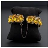 12k Gold Filled Rhinestone Clamper Bracelet
