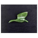 Alaskan Nephrite Jade Flying Goose Brooch