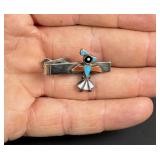 Zuni Sterling Inlaid Thunderbird Tie Bar