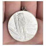 Sterling Silver First Step On Moon Medal Coin