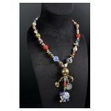 Chinese Cloisonne Bead and Charm Necklace
