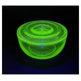 Jeannette Uranium Glass Refrigerator Bowl