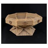 Tramp Art Popsicle Stick Footed Compote Bowl